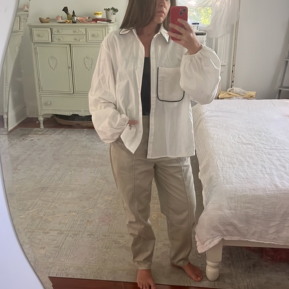 NWT Commense button down Blouse- L - Picture 2 of 5